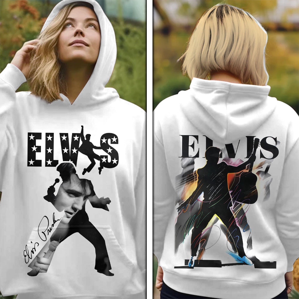 Elvis Presley 3D Hoodie White