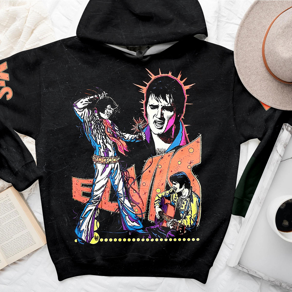 Elvis Presley Rock And Roll Hoodie Black Women