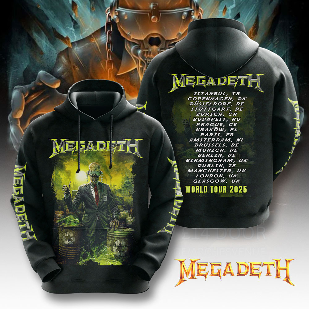 Megadeth Vic Rattlehead Tour 2025 Hoodie