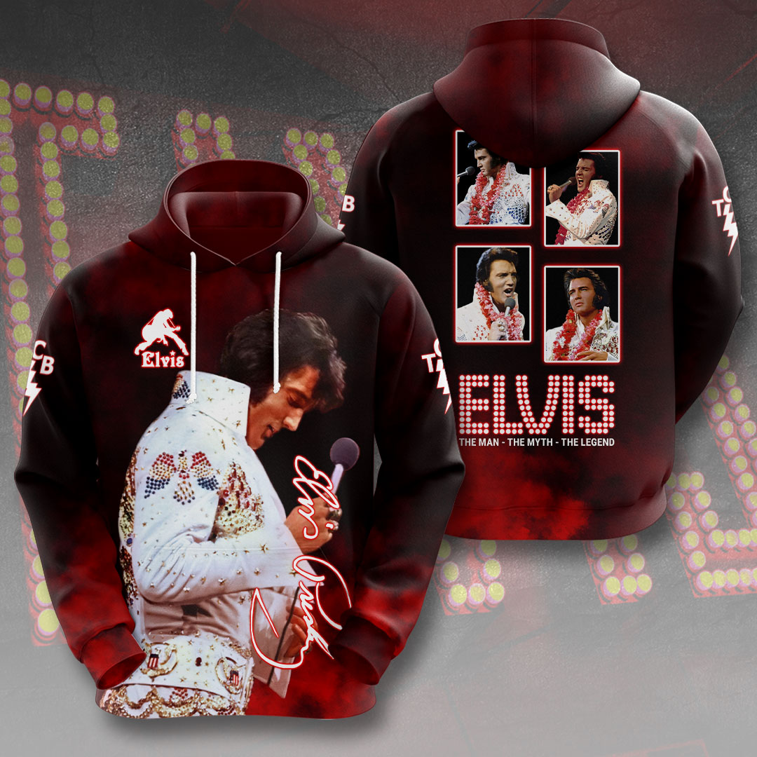 Elvis Presley 3D Hoodie Red