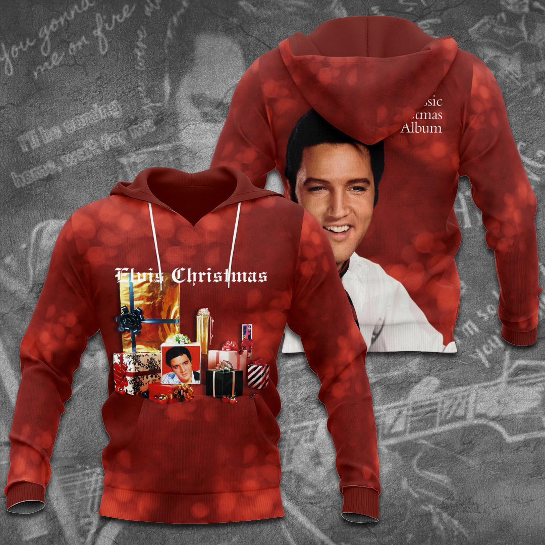 Elvis Presley Christmas Album Hoodie Red