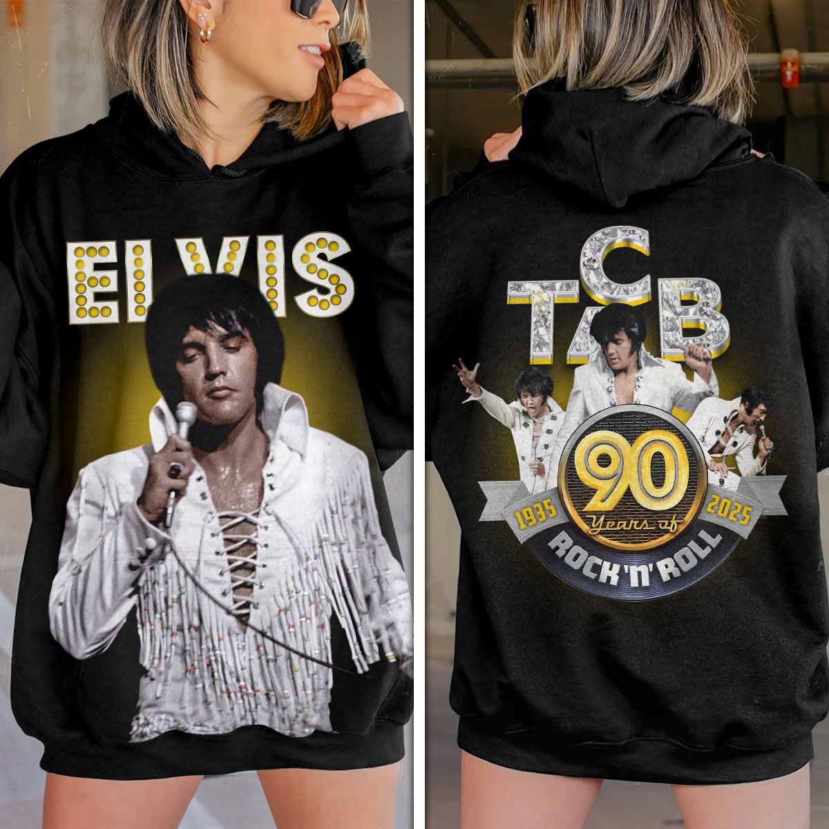 Elvis Presley Of Rock And Roll 90S Hoodie