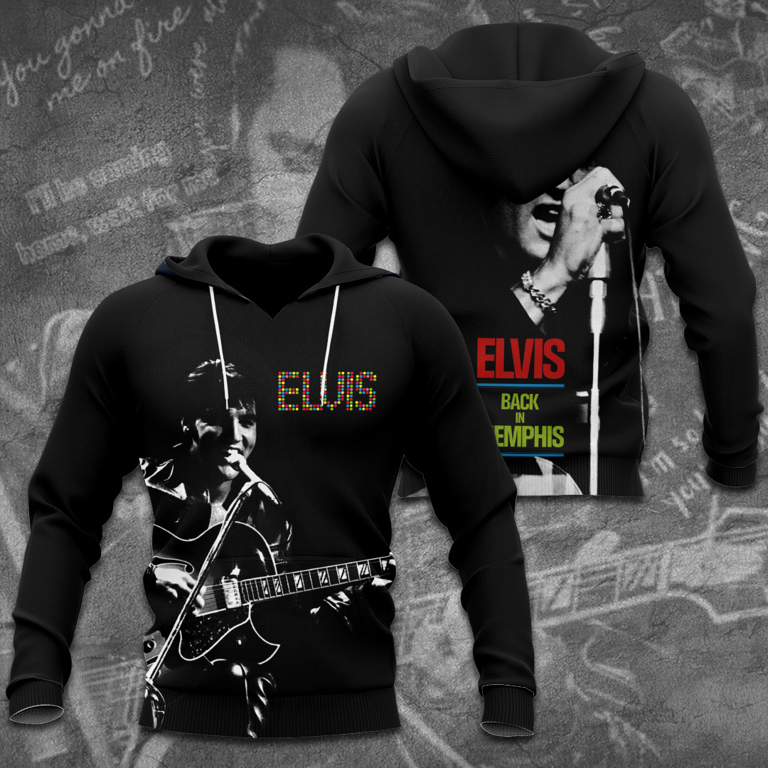 Elvis Presley 3D Hoodie Black Men