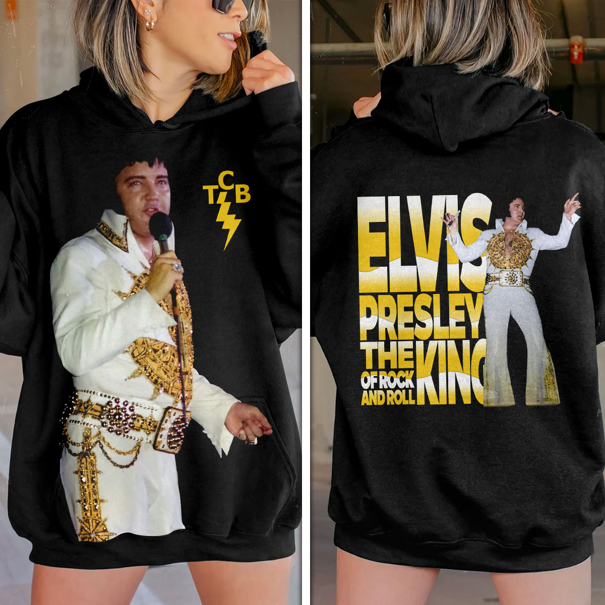 Elvis Presley The King Hoodie Women Black