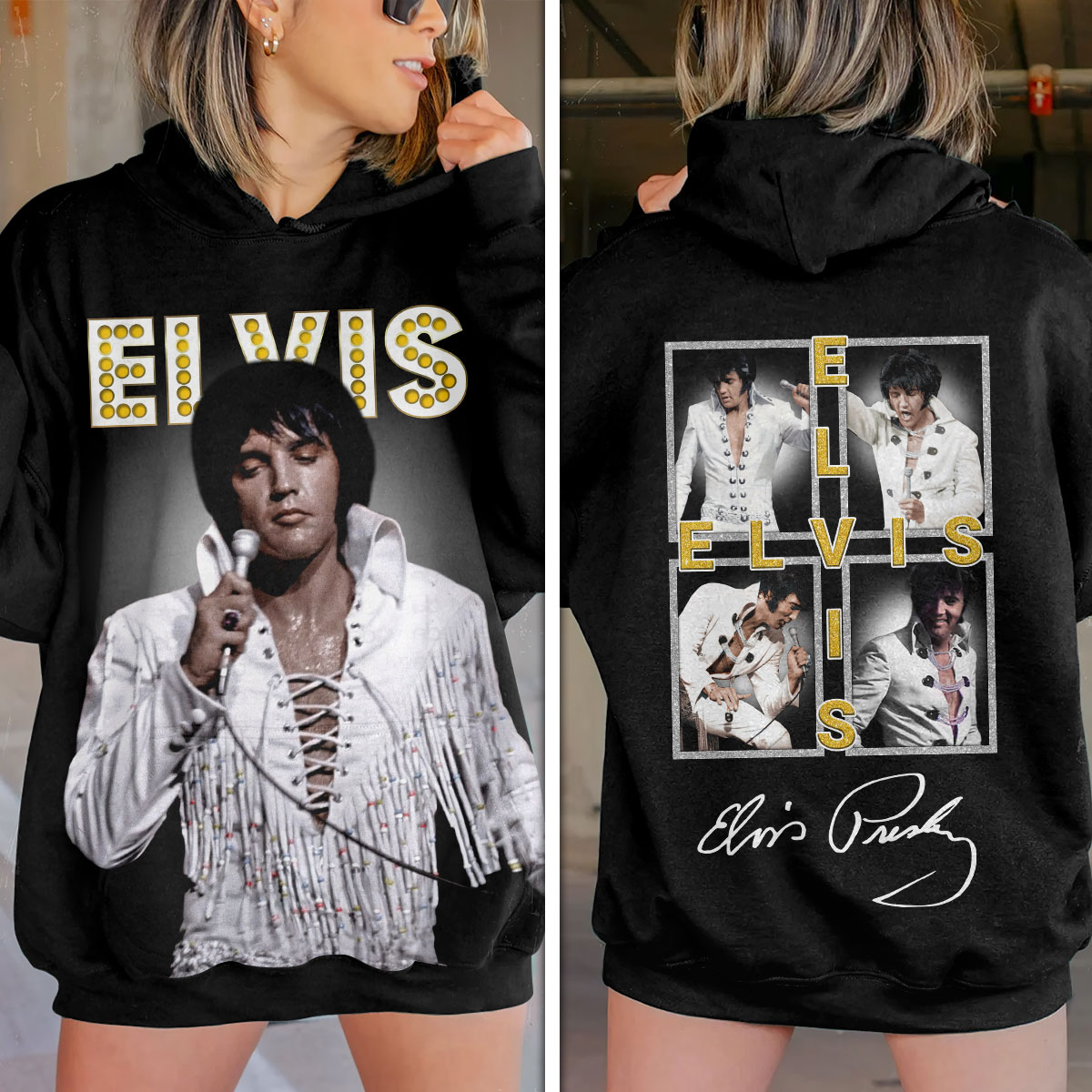 Elvis Presley Music Studio Portraits Hoodie