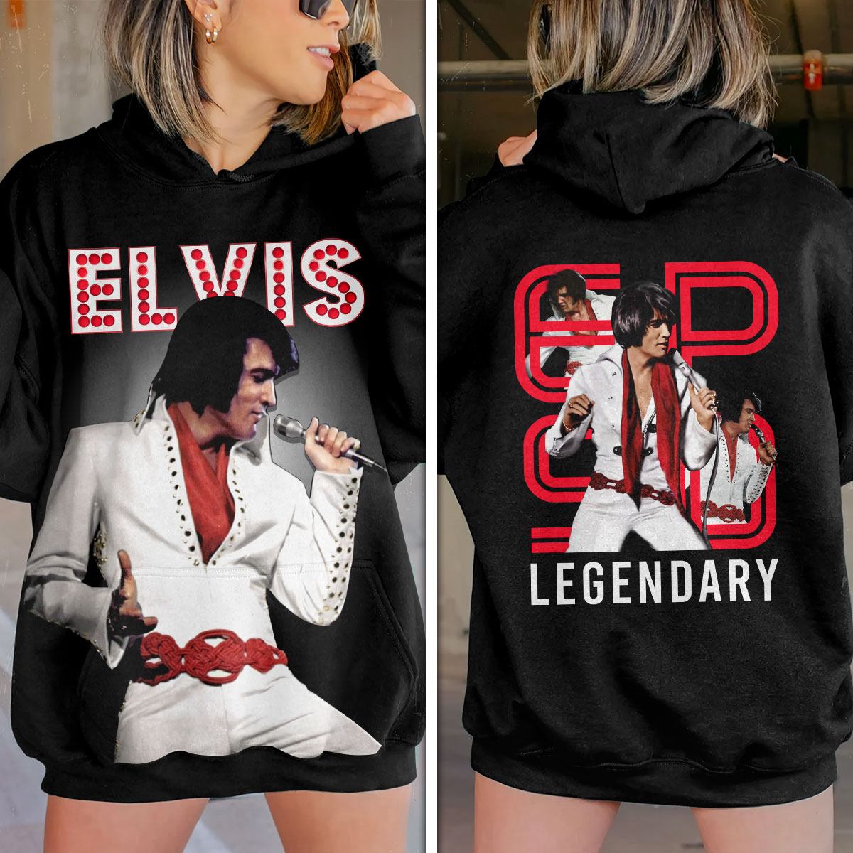 Elvis Presley Vintage King Of Rock And Roll Hoodie