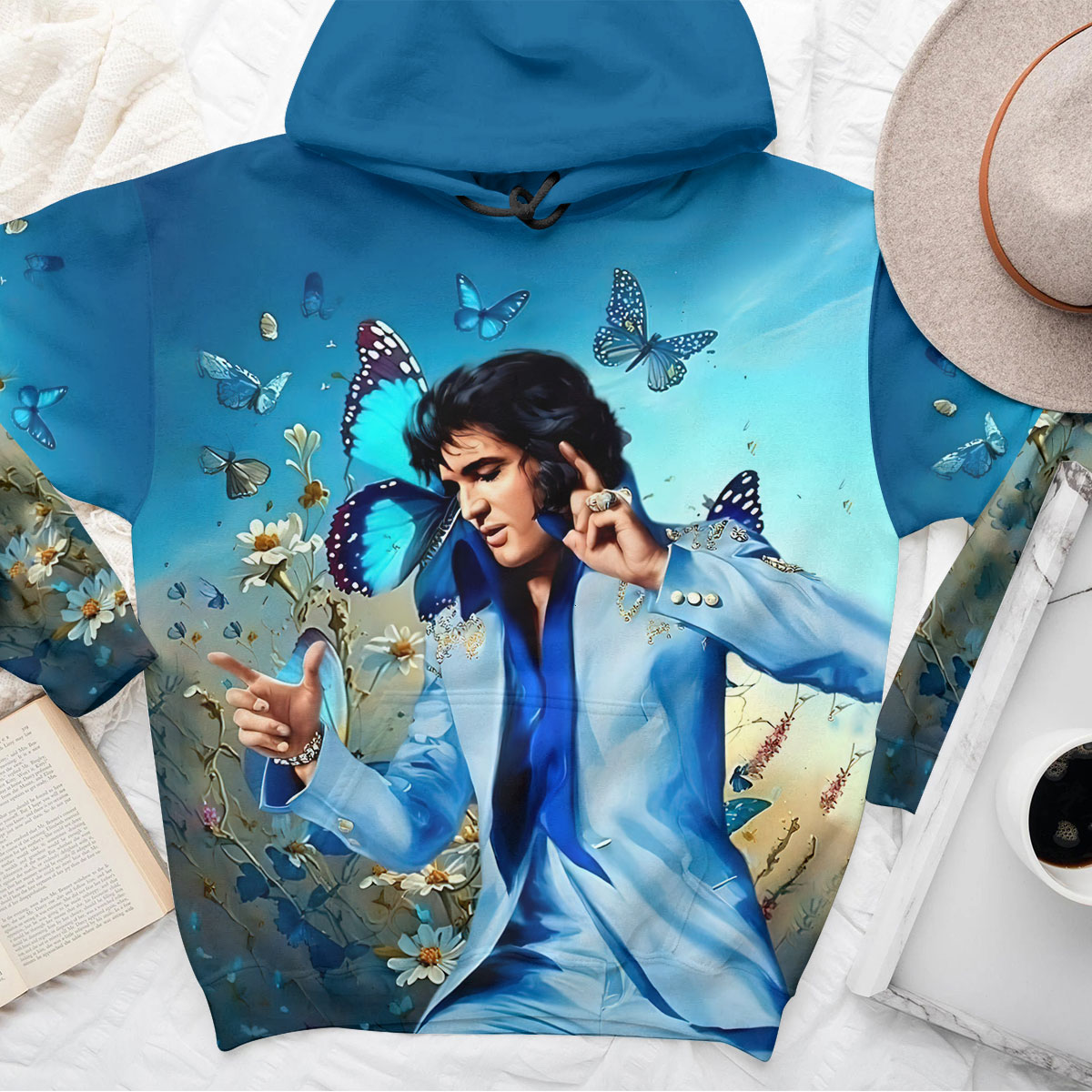 Elvis Presley 1935-1977 Blue Suede Shoes Hoodie