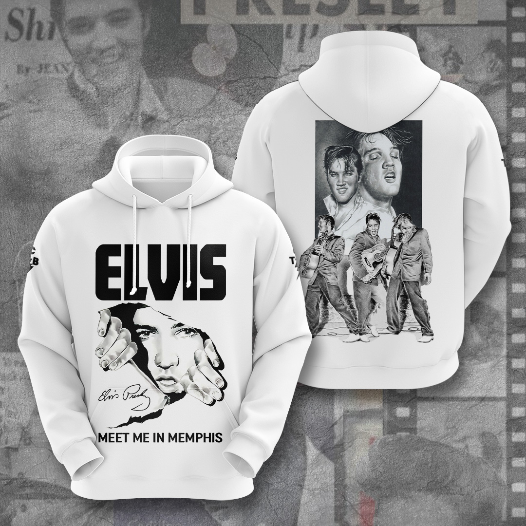 Elvis Presley Retro Blue Suede Shoes Hoodie