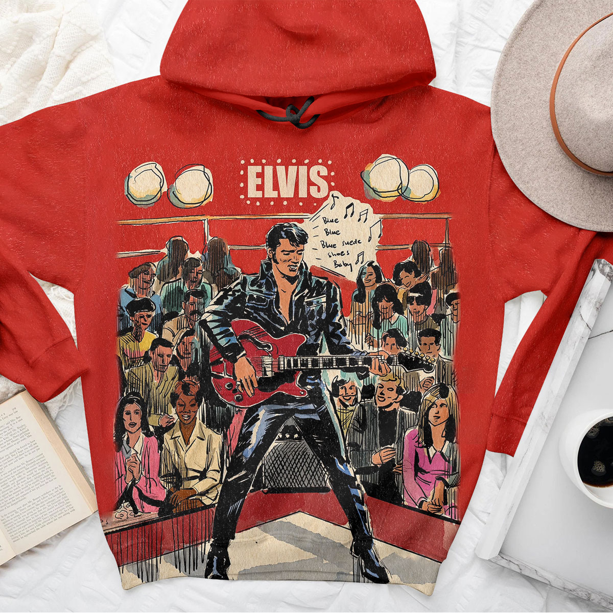 Elvis Presley Retro All Shook Up Hoodie