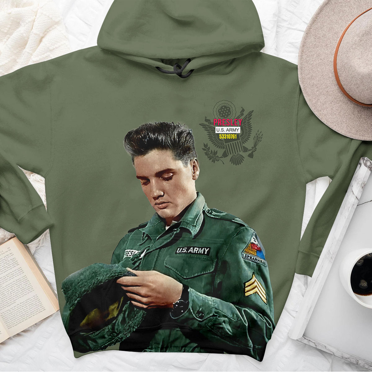 Elvis Presley Rock And Roll Military Service Hoodie