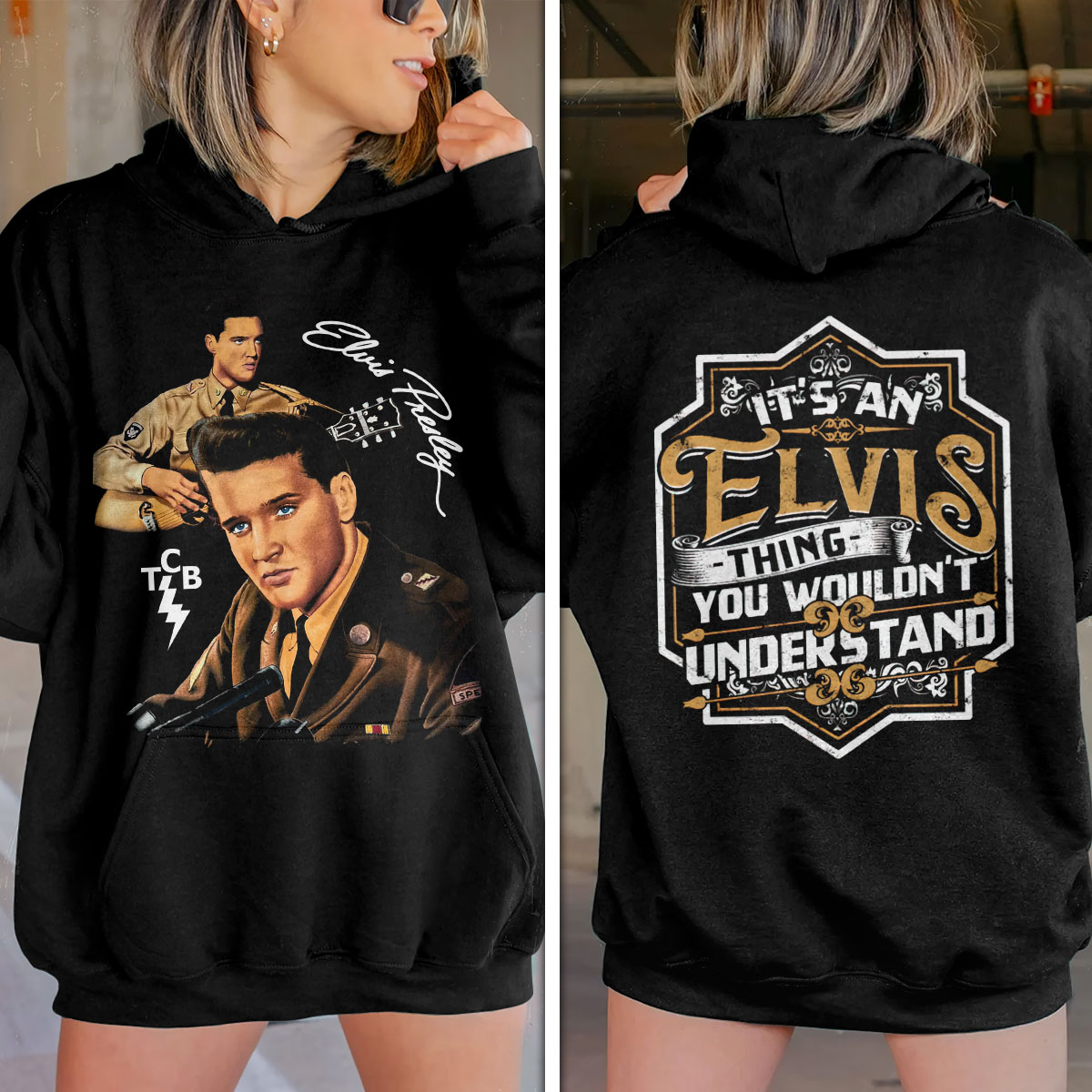 Elvis Presley Rock And Roll Platinum Album Hoodie