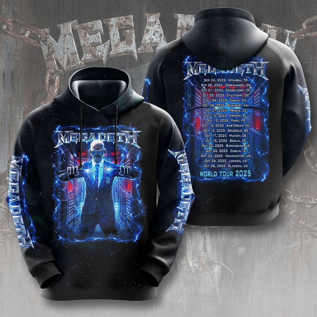Megadeth Official Tour 2025 Hoodie Black