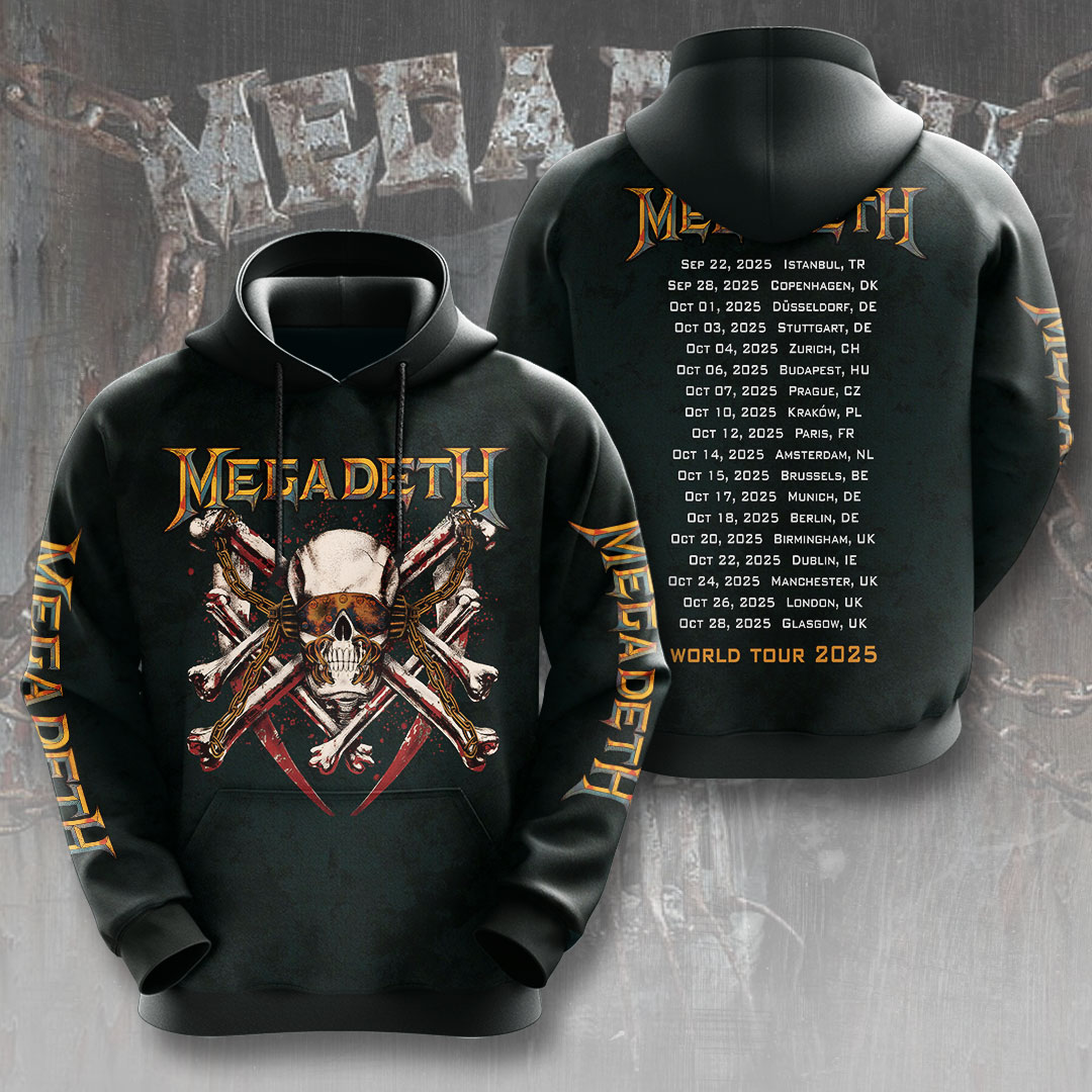 Megadeth Tour 2025 Hoodie Black