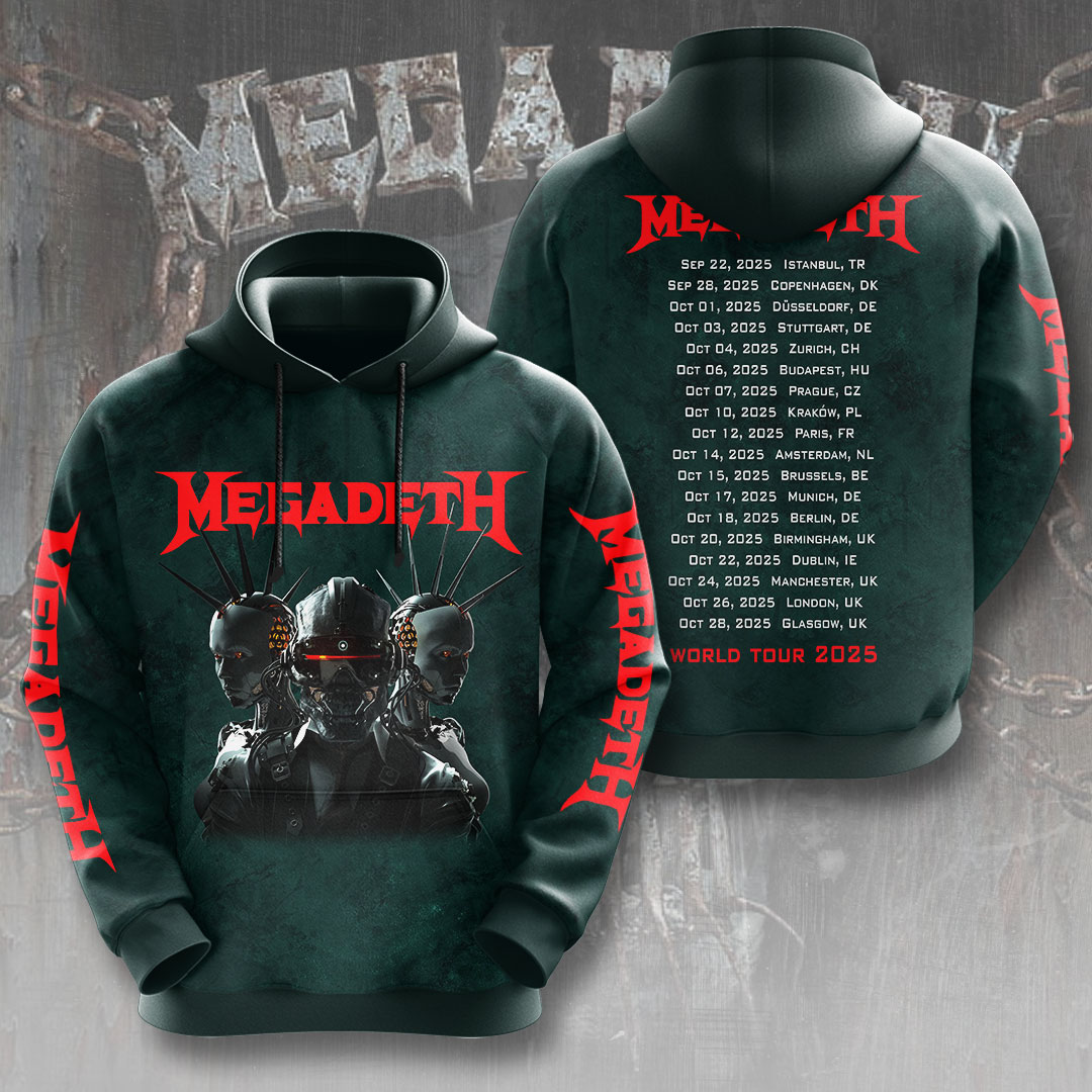 Megadeth Tour 2025 Hoodie Green