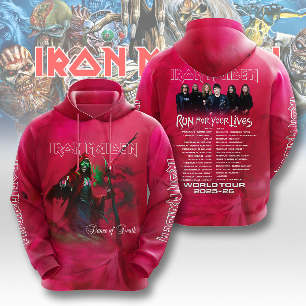 Iron Maiden Soulful Riff Hoodie Pink