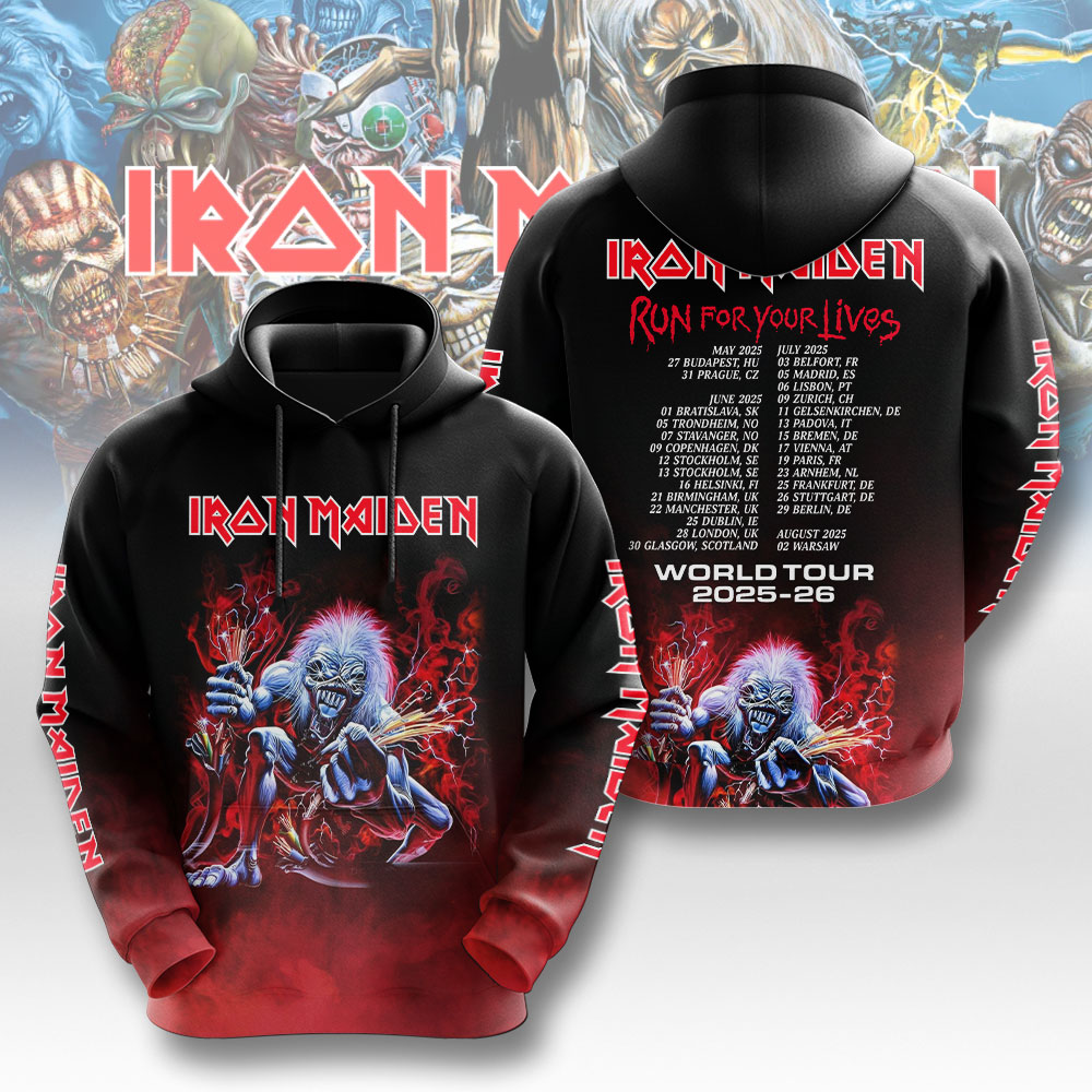 Iron Maiden Music 3D Hoodie Red