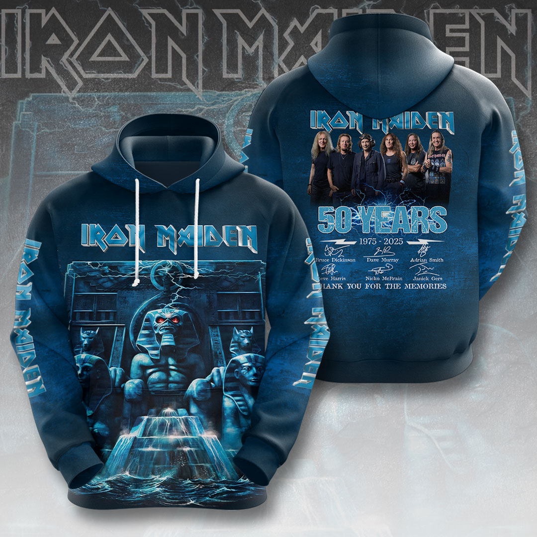 Iron Maiden Vintage 3D Hoodie Navy