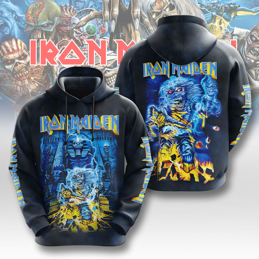 Iron Maiden Retro Design 3D Hoodie