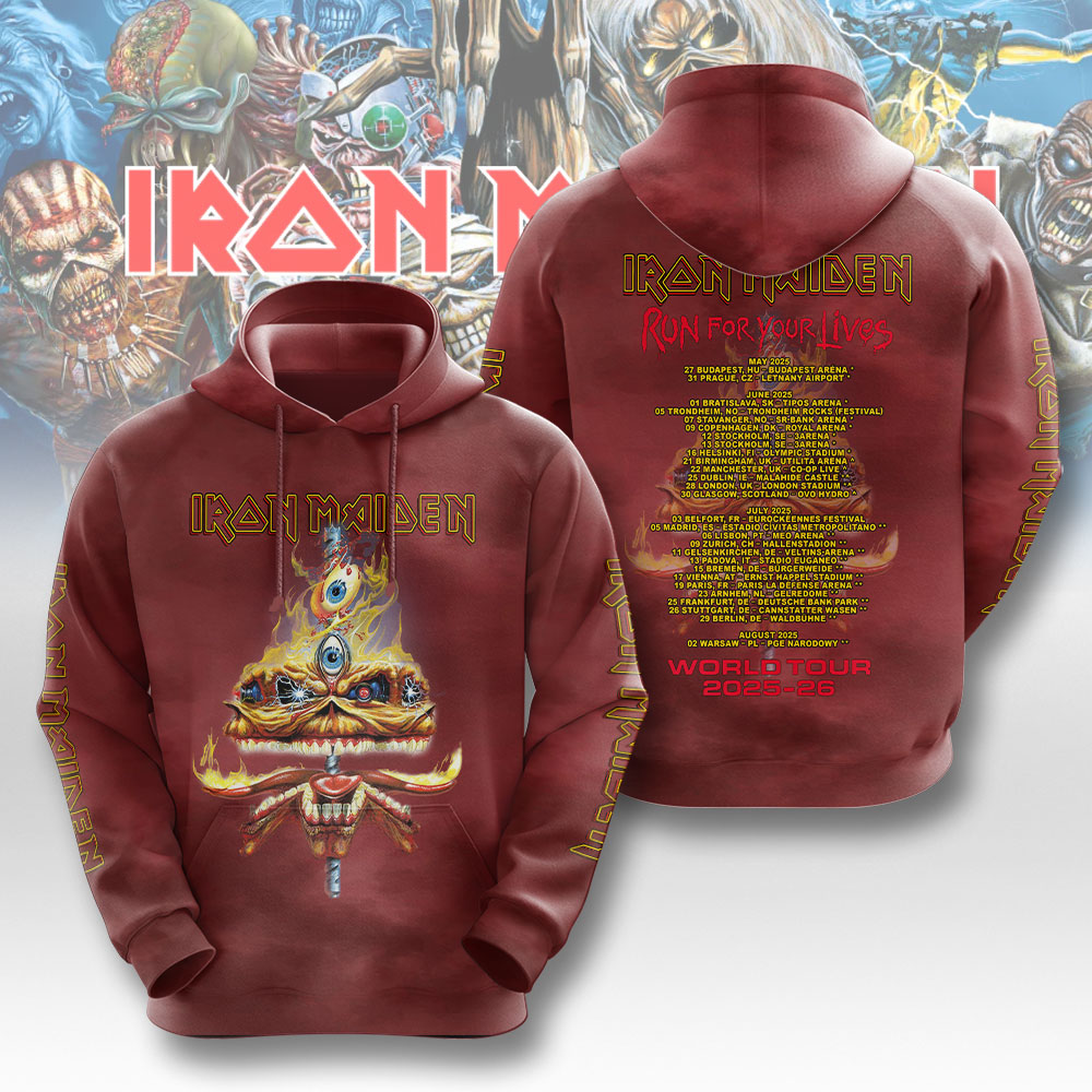 Iron Maiden White 3D Hoodie
