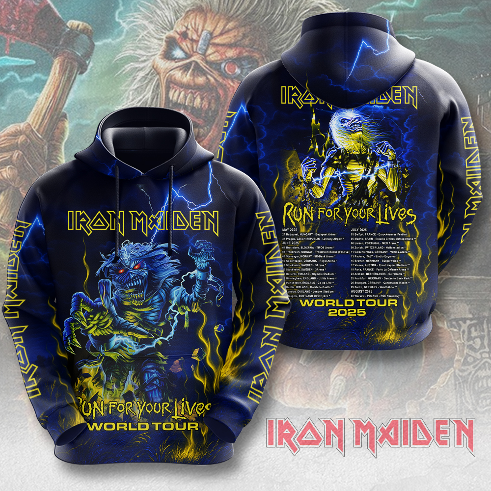 Iron Maiden Concert 3D Hoodie Navy 