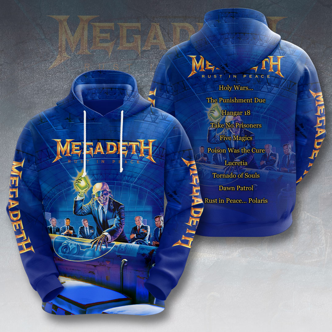 Megadeth Album 2026 3D Hoodie Blue