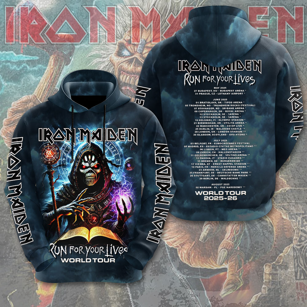 Iron Maiden Run To The Hills Lyric 3D Hoodie