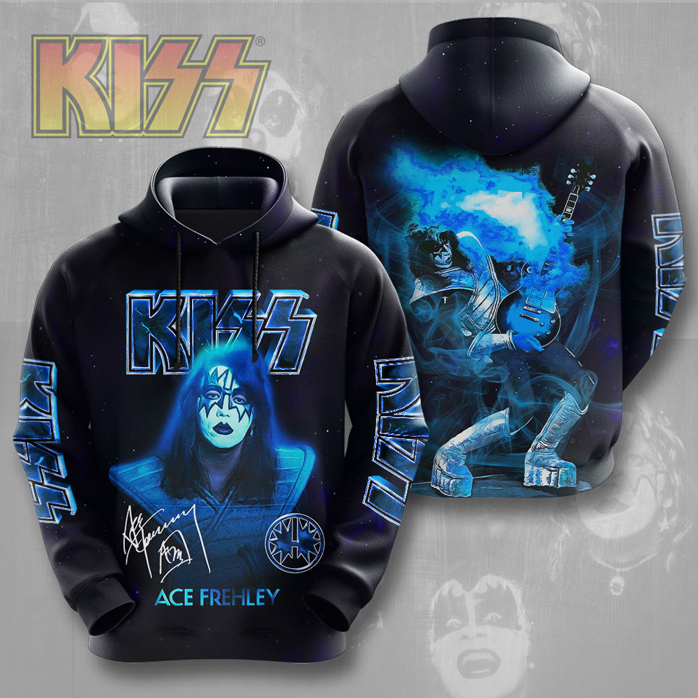 Kiss Ace Frehley MenS 3D Hoodie Spaceman Blue