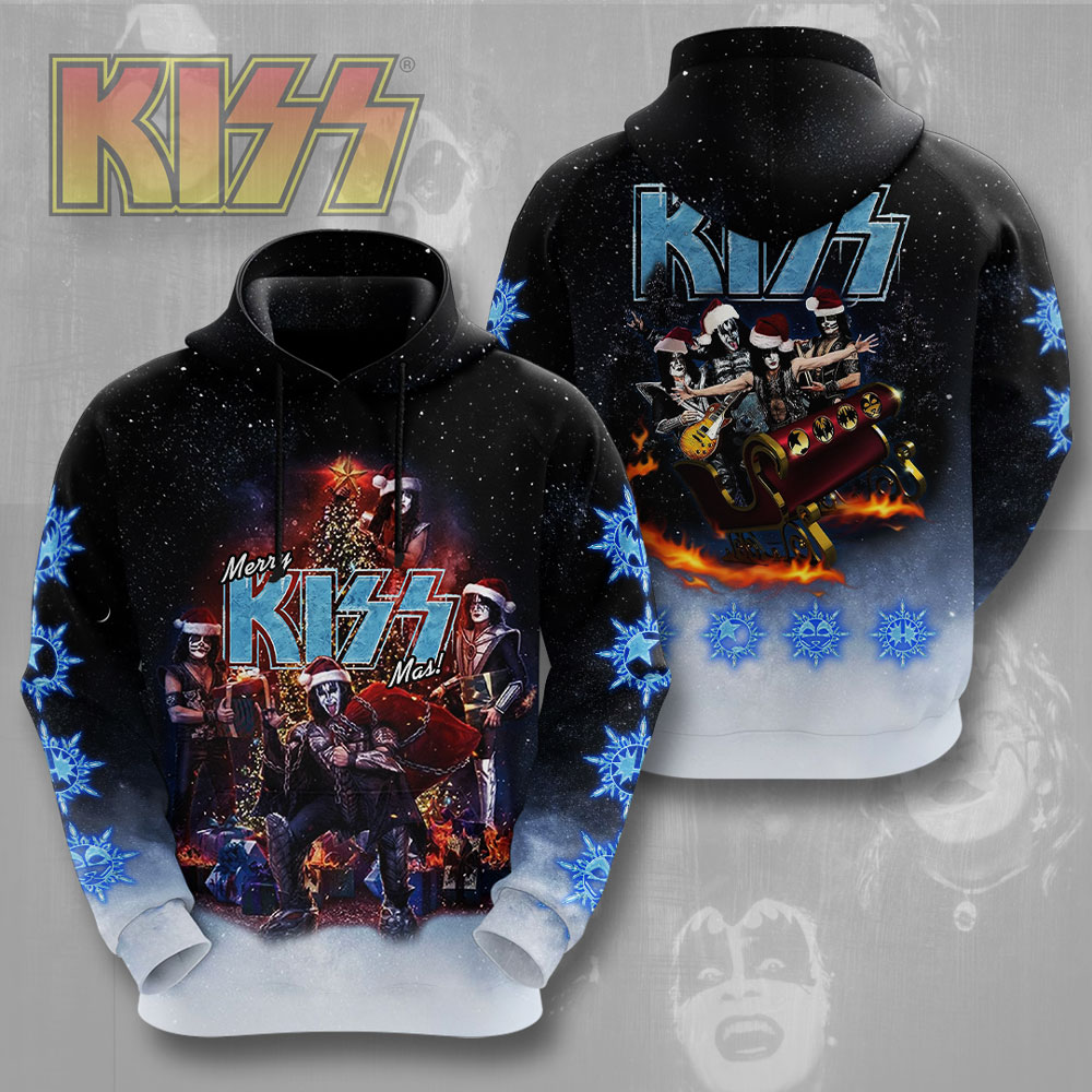 Kiss End Of The Road MenS 3D Hoodie Black Fire