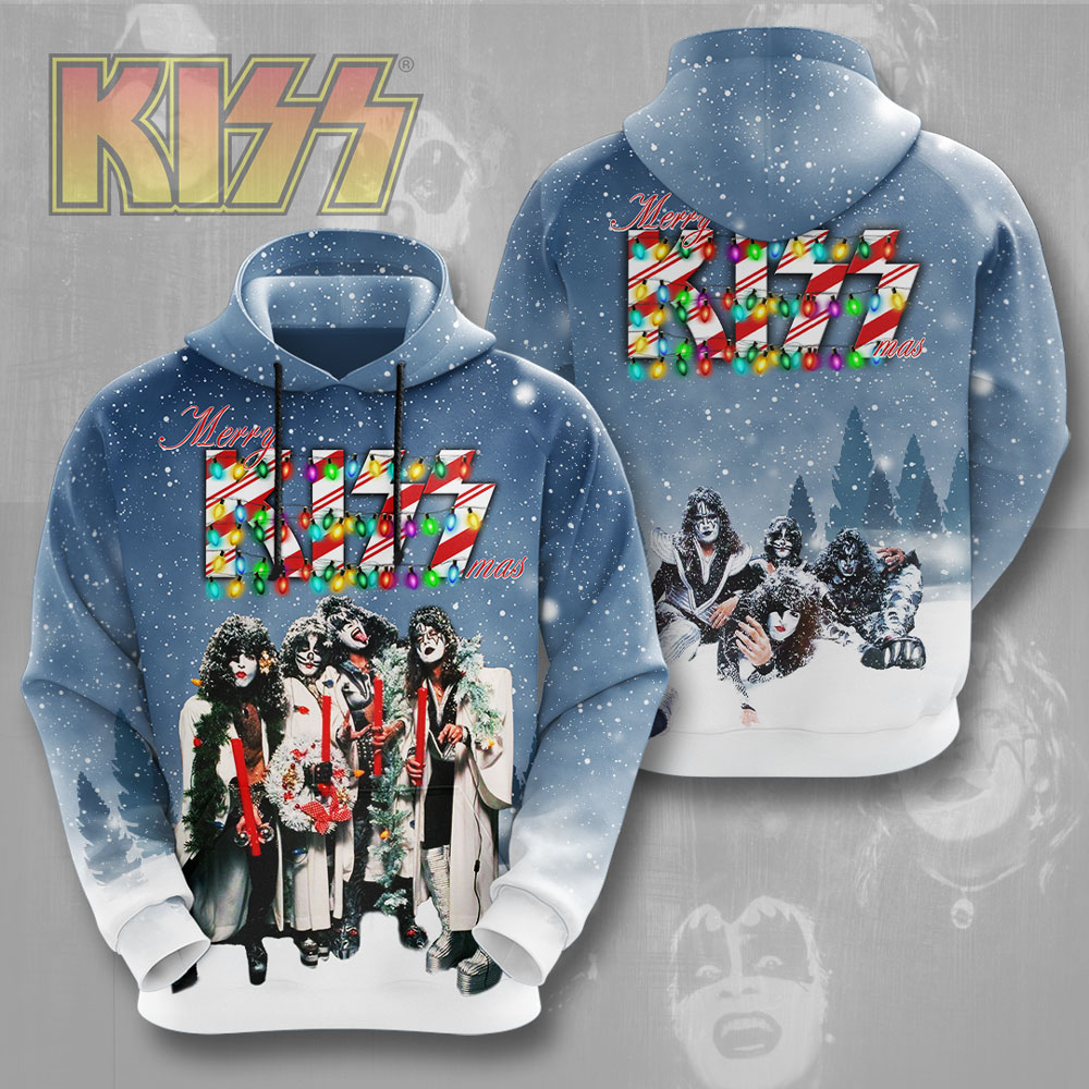 Kiss Band MenS 3D Hoodie Ice Stage Design