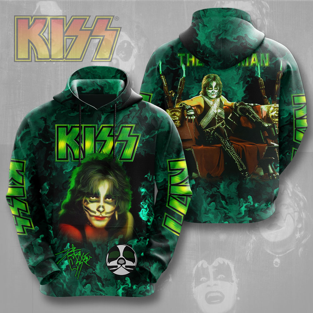 Kiss Peter Criss MenS 3D Hoodie The Catman Signature