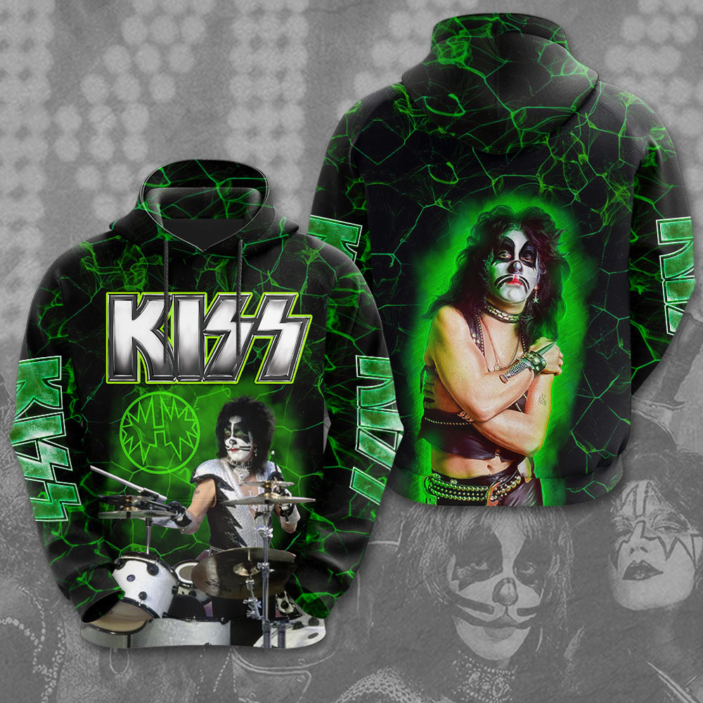 Kiss Peter Criss MenS 3D Hoodie Drummer Lightning