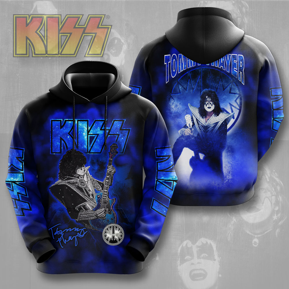 Kiss Tommy Thayer MenS 3D Hoodie The Spaceman Blue
