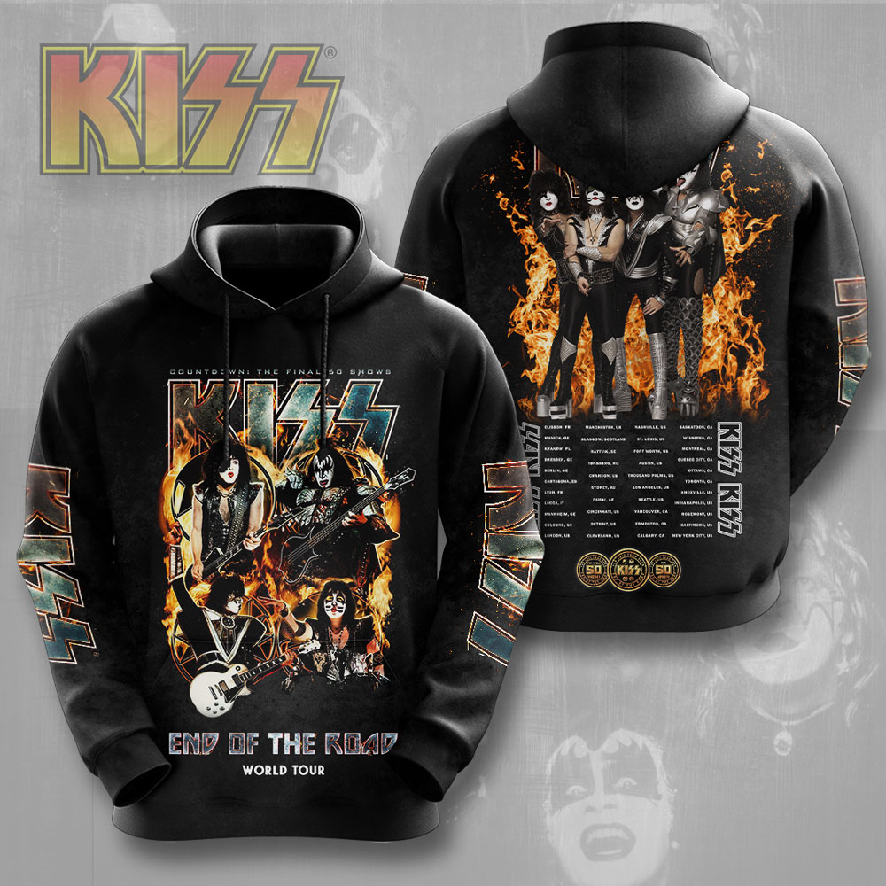 Kiss Fire Legacy Tour Hoodie End Of The Road 2025