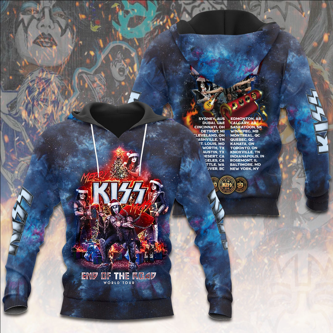 Kiss End Of The Road Tour Hoodie Fire Legacy Print
