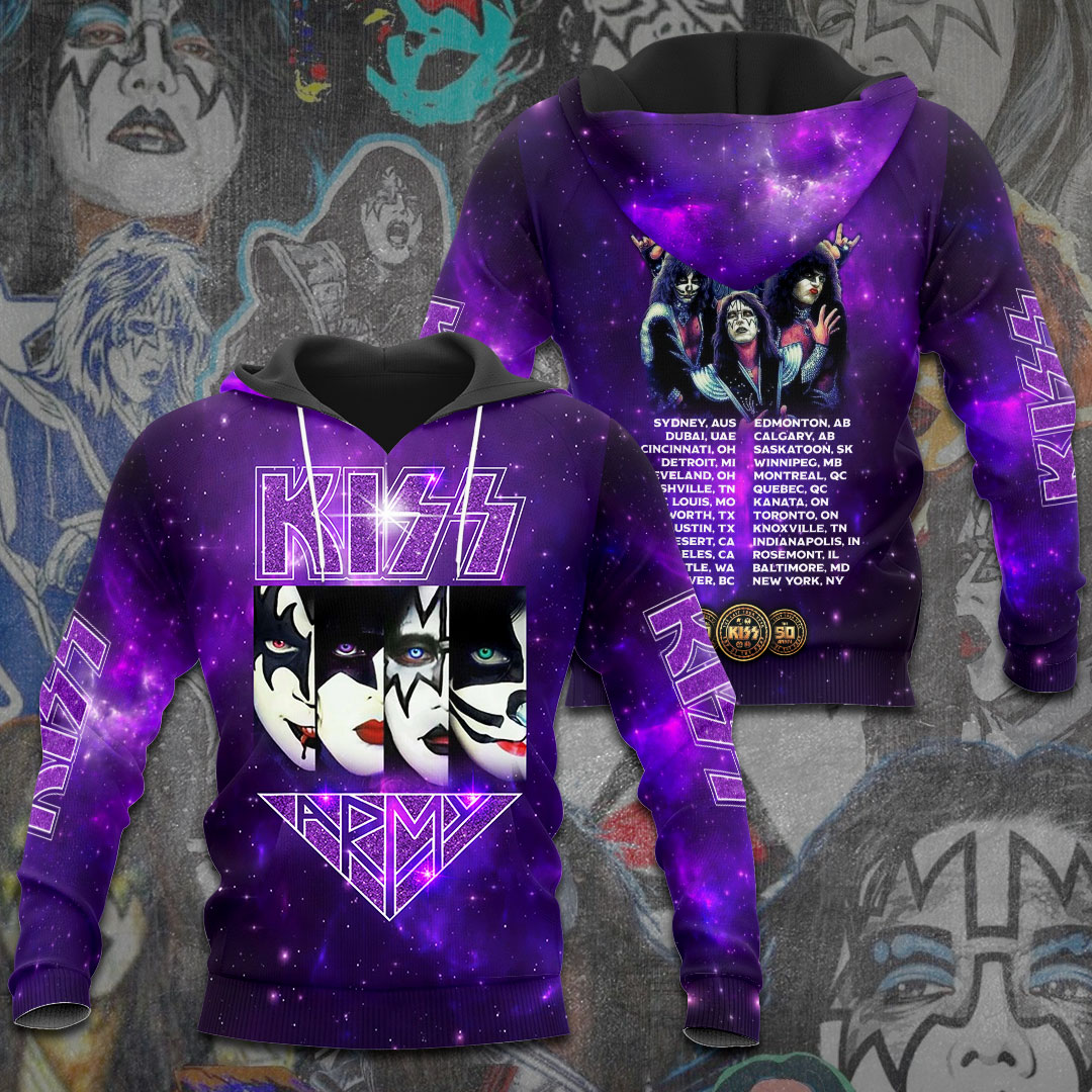 Kiss Purple Retro Tour Hoodie 2025 Tribute