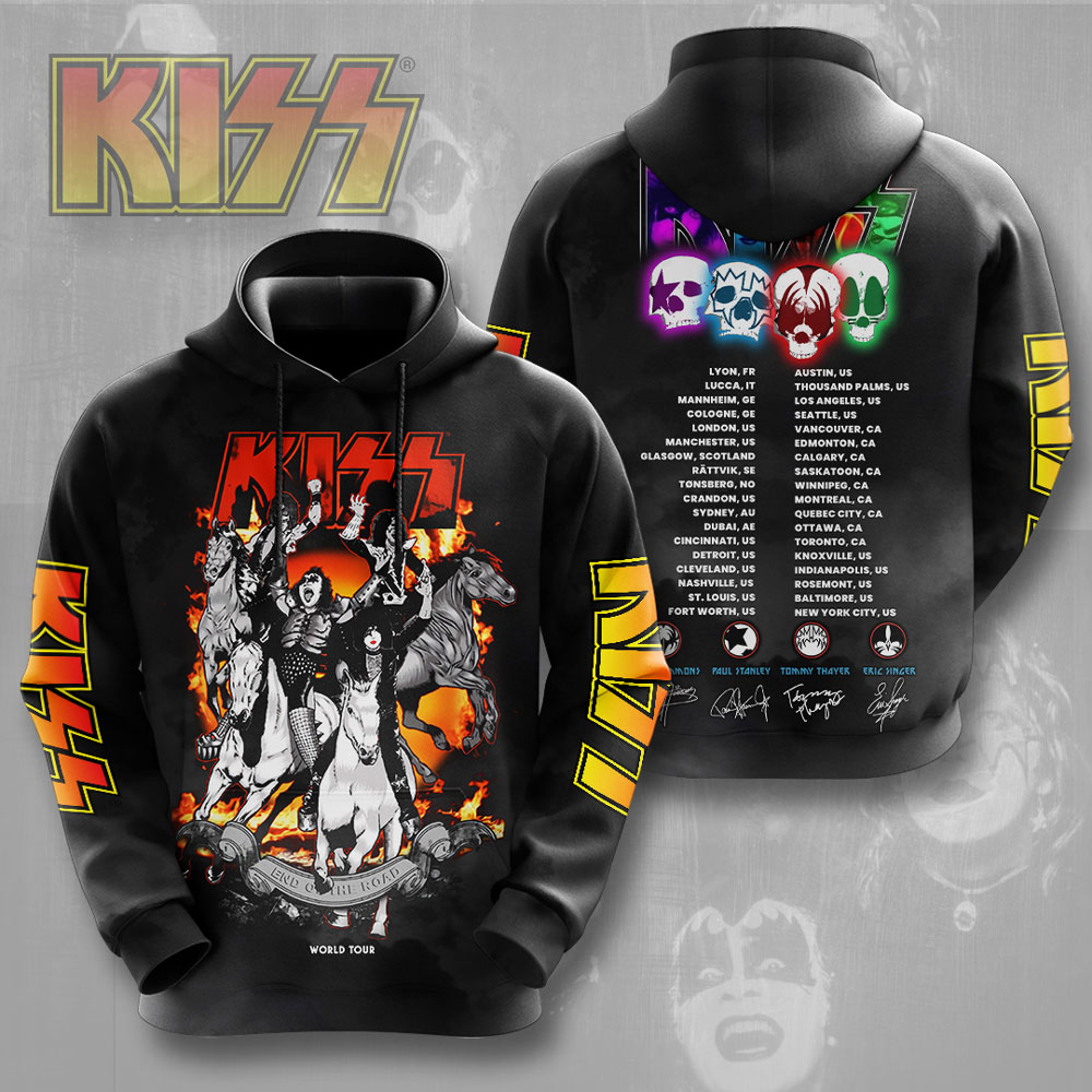 Kiss Orange Explosion Tour Hoodie Rock Legacy Design