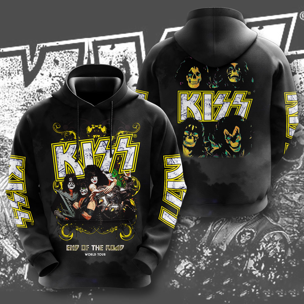 Kiss Yellow Comic Rock Hoodie Pop Retro