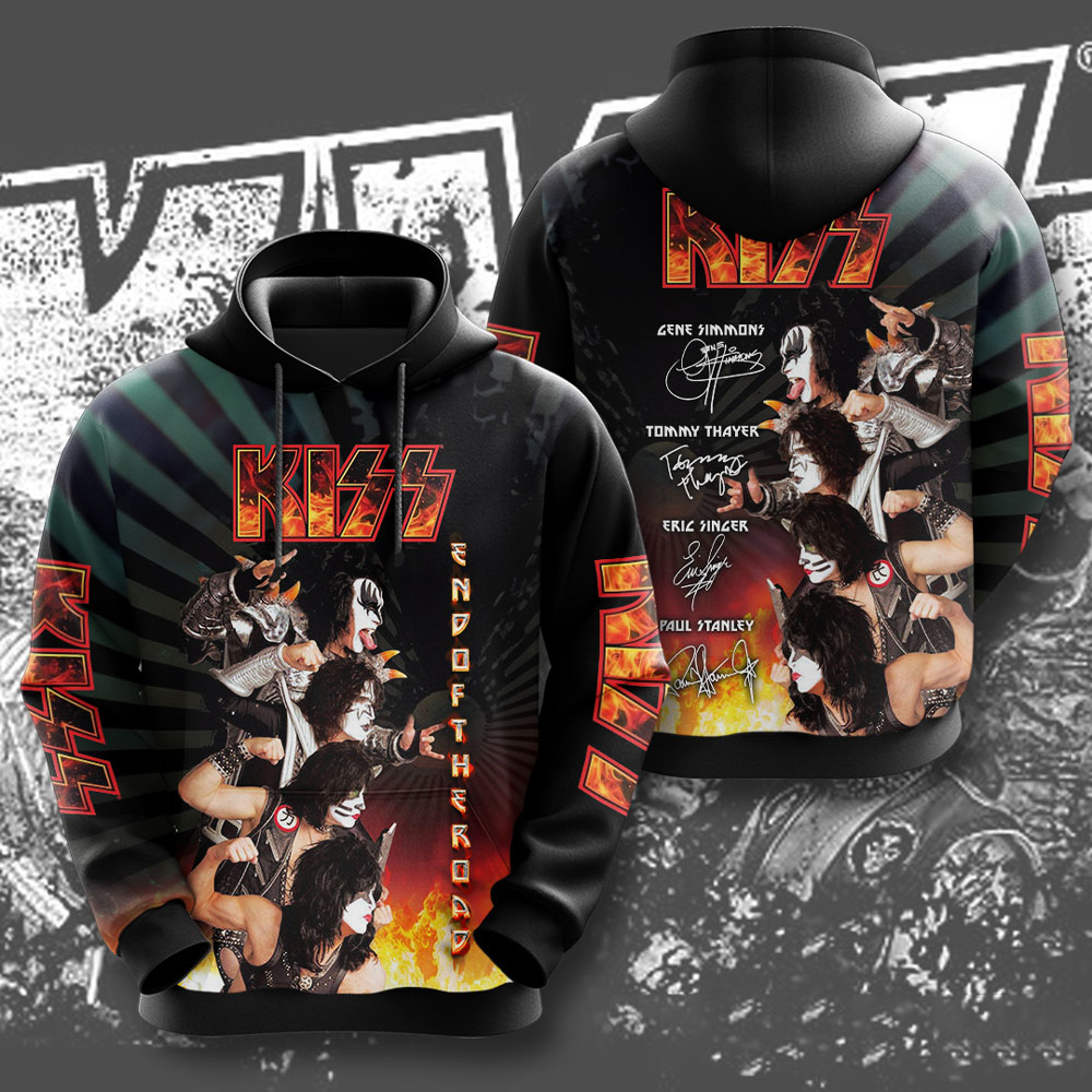 Kiss Retro Explosion Graphic Hoodie Live Concert Print