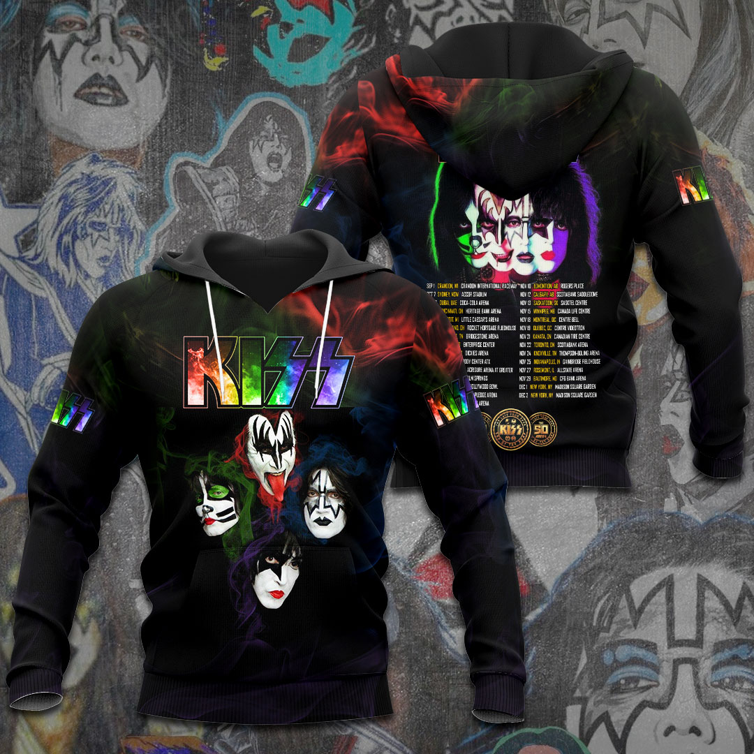 Kiss Color Faces Tour Hoodie Electric Rock Legacy