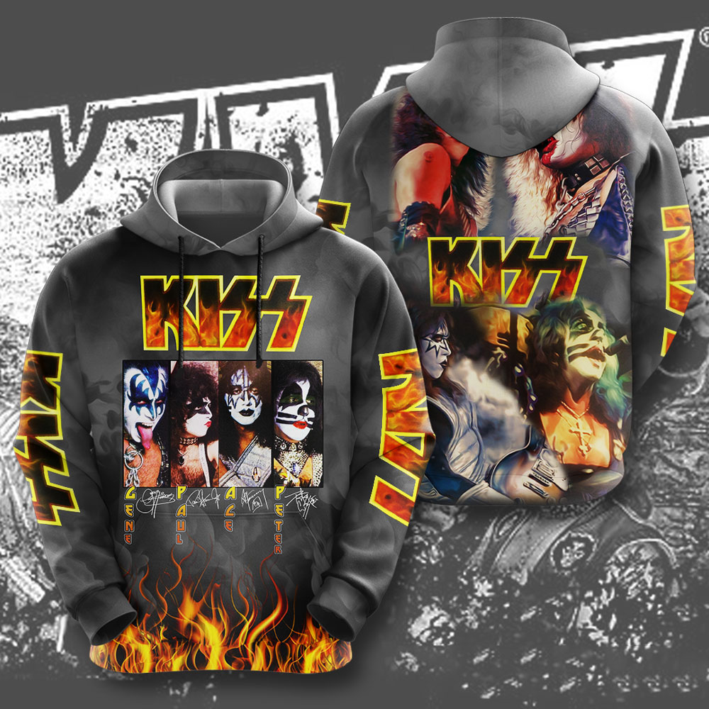 Kiss Classic Stage Performance Hoodie Black & Yellow