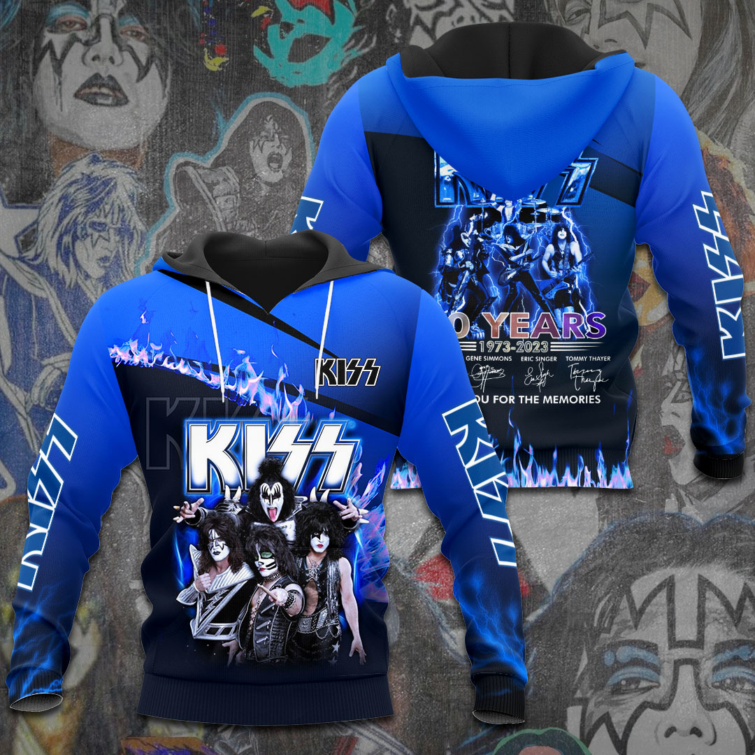 Kiss Blue Thunder Graphic Hoodie 50Th Celebration Style