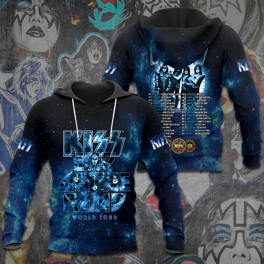 Kiss Blue World Tour Hoodie Night Sky