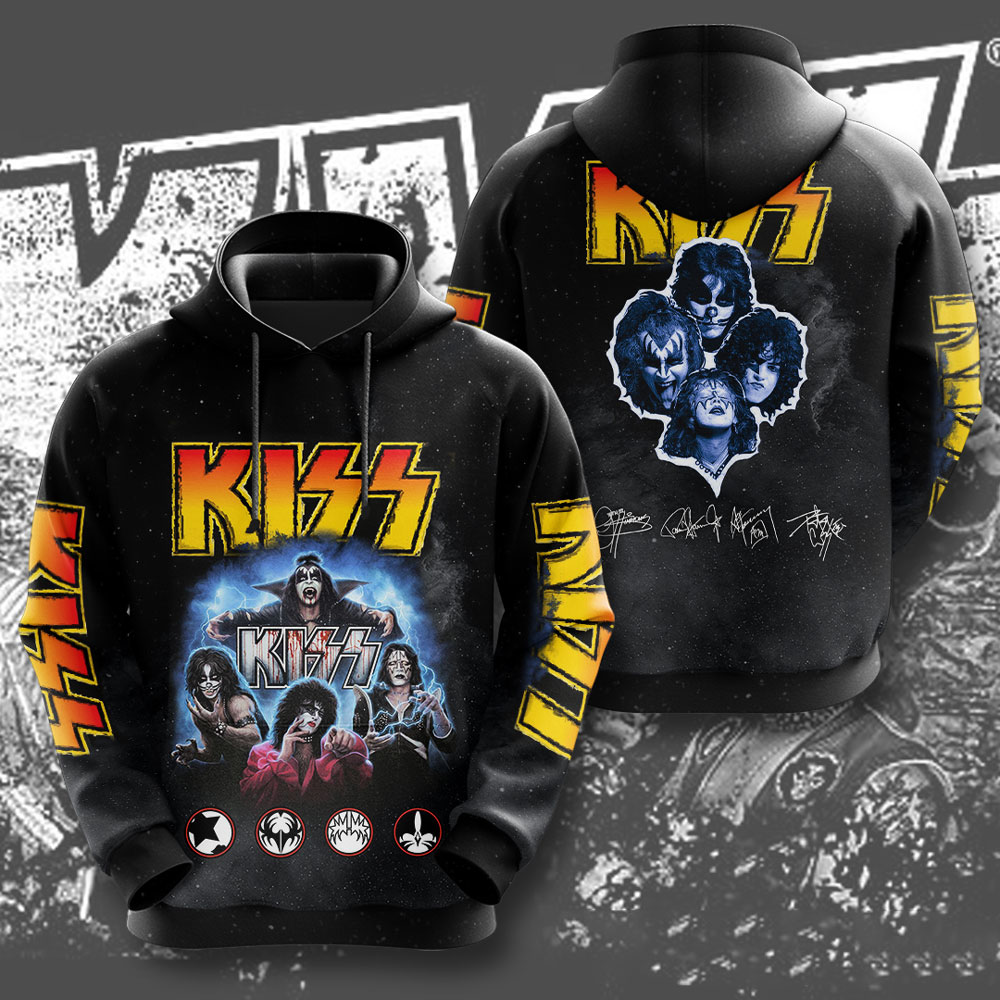 Kiss Blue Flame Tour Hoodie Hot Legacy