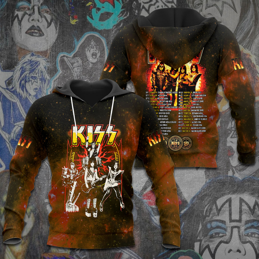 Kiss Fire Legacy Tour Hoodie Orange Flame