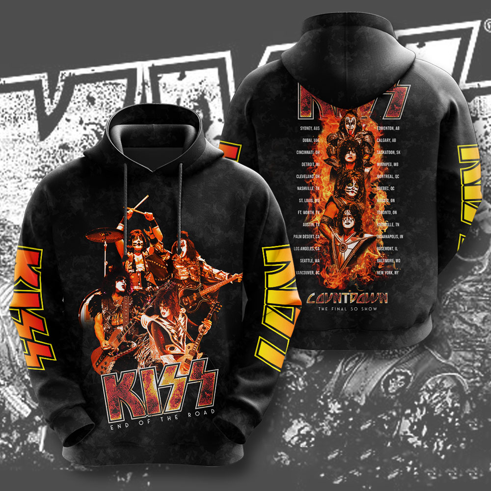 Kiss Red Inferno Tour Hoodie Countdown Fire
