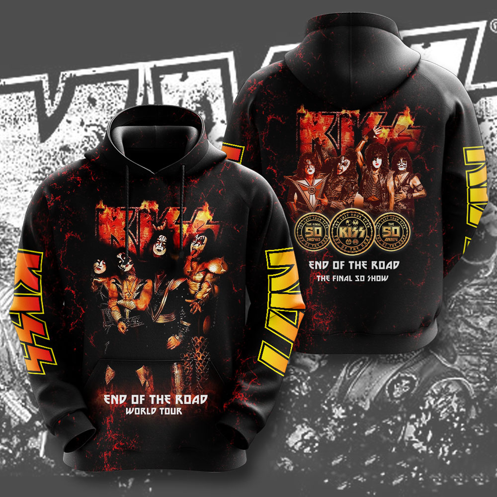 Kiss Blue Flame Tour Hoodie Iconic Hot Stage Design