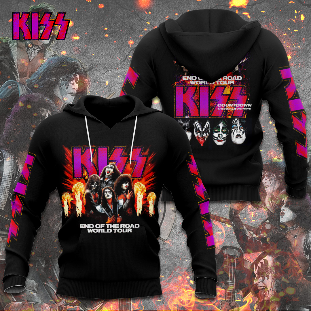 Kiss World Tour Purple Stage Hoodie Electric Rock