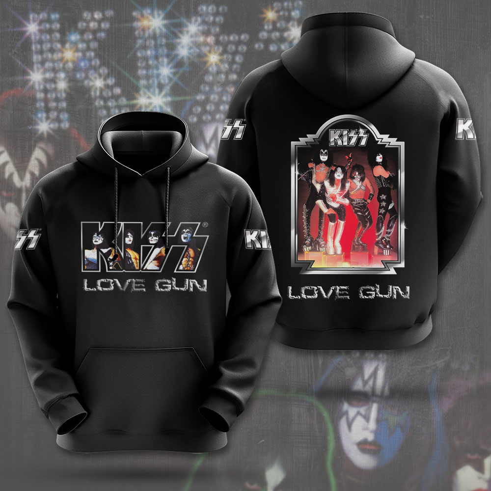 Kiss Love Gun Red Graphic Hoodie Vintage Album