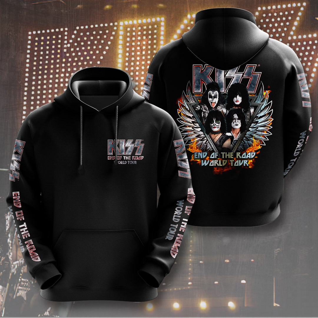 Kiss Eagle Wings Graphic Hoodie Retro Band Style