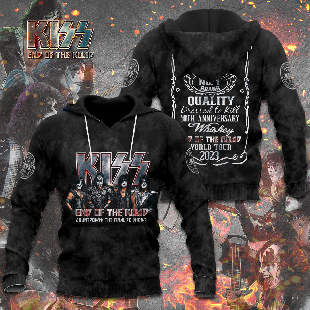 Kiss Quality 50Th Anniversary Hoodie White Logo Stage